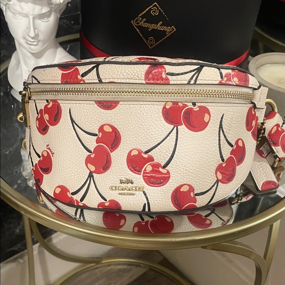 Bethany Coach Cherry Print White Crossbody Bag (LIMITED EDITION)